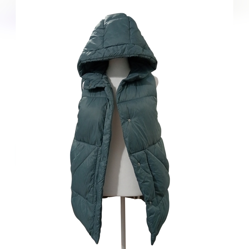 Zara Quilted Hooded Vest - Teal